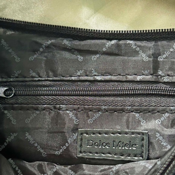 SHOULDER BAG, DOLCE MIELE, LEATHER, BLACK, BONUS MATCHING COIN PURSE, TWO MAIN - Picture 12 of 14